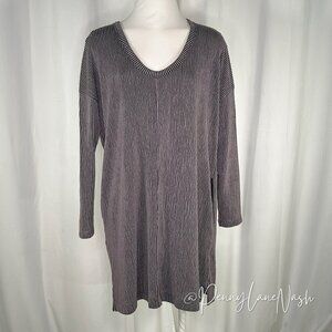 Lush Ribbed Knit Tunic Sweater Dress Size M Gray